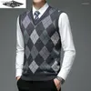 Herenvesten Autum Fashion Designer Brand Argyle Pullover Diamond Sweater V Neck Knit Vest 6% Wol Mouwloze Casual Men Clothingmen's Phin22