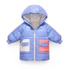 2021 New Winter Kids Boys Garçons Jacket White Duck Down Ferming 90% Fashion Print Long Warm Hooded Termropwing Children Overwear J220718