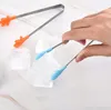 Leuke creatieve kleine siliconenclip niet -slip roestvrij staal mini food ijs vierkant Suger bbq tang clips keukenproducten