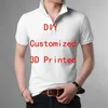 VIP Link Drop Tops DIY 3D 프린트 폴로 셔츠 여름 스트리트웨어 최고 소매 소음 테 티스 유니스석 미국 크기 220714