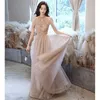 Party Dresses Champagne Prom Halter Woman Night Floor-Length Beading Dress A-Line Evening DressesParty