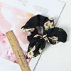 LOVINGSHA Cute Rabbit Ear Floral Women Accessories Elastic Rope For Girls Rubber Band Tie Hair Scrunchies AA220323