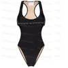 Strass lettres femmes maillots de bain une pièce rembourré maillot de bain noir maigre maillots de bain plage vacances Bikini Beachwear200T