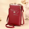 Portefeuilles 2022 Mobiele telefoontas Vrouwen kleine schouder messenger dames munt portemonnee mini crossbody tassen voor vrouwelijke pi lederenwallets