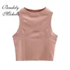 BRADELY MICHELLE Girls Summer Arrival Short Casual Half High Collar Solid Color Knitted Vintage Tights Tanks 220316