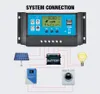 60A/50A/40A/30A/20A/10A контроллер солнечного заряда PWM -контроллеры 12 В 24 В автоматическое ЖК -дисплей двойной USB 5V Выходная солнечная панель Регулятор PV