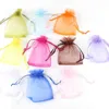 50pcs 7x9 9x12 10x15 Organza Jewelry Bags Gift Engagement Wedding Party Decoration Drawstring Packaging Pouches