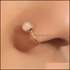 Clip de artes corporales en el anillo de la nariz Ópalo Cobre Clips de joyería sin perforación para mujeres y niñas Entrega de gotas 2021 Topscissors DHA3D
