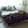 Blankets Leopard Print Animal Skin Texture Gradient Flannel Blanket For Sofa Microfiber Throw Bedspread Cover Bed