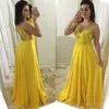 Robe De Festa Longo scintillante dentelle Appliques jaune robes De bal Sexy voir à travers une ligne longue robe De soirée 328 328