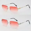 Latest Fashion Men Sunglasses Sunshade glasses 0271S Head Composite Metal Rimless Optical Frame Classic Rectangle Square 18K Gold Luxury Sun Glasses for women