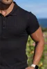 Polo estiva traspirante da uomo in cotone solido palestra fitness uomo slim fit moda marca polo manica corta taglie forti 220402