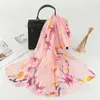 Sjaals bloemen zomer dames zijden sjaal bandana chiffon georgette vrouwelijke elegante sjaal hijab haarscarves strand bandanascarves