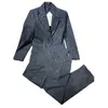 Högklassiga blazers byxor full bokstäver tryck blazer kappa svart formella designer blazers kostymer set långa byxor