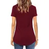 Fashion Women Blouses Short Sleeve V Neck Criss Cross T Shirts Tops