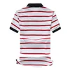 Polo rayé à manches courtes pour hommes, mode revers 100% coton, chemise décontractée brodée cheval-top T-shirt Jersey 220623