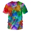 Camicie da uomo Casual T-shirt con scollo a V inchiostro colorato Drop Summer China 3D TShirt Fornitori all'ingrosso 220623