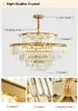 Pendant Lamps Luxury Gold Round Double Wedding Hall Living Room Kronleuchter Post Modern k9 crystal Chandelier Pendant Light for Home