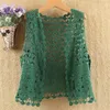 Kamizelki Kobiety Summer Solid Vintage Ulzzang Hollow Out Classic Cropped Dzian Kamizel