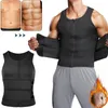 Neoprene Sauna Sweat Suit for Men Zipper Waist Trainer Girdle Slimming Body Shaper with Two Belts Firm Control Tummy Shapewear