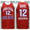 Nikivip Vlade Divac # 12 KK rétro Crvena zvezda Roja maillots de basket-ball hommes cousus personnalisés avec n'importe quel numéro
