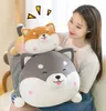 New Striped Dog Plush Toy Large Soft Pillow Girls Bed Clip Leg Dolls