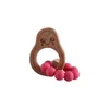 Nowe awokado kreskówkowe pierścienie dziecięce pierścienie z ząbkowania buk ząbek ząbek Soothers Silikon ząbku
