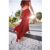 Saias Sexy Verd Red Long Chiffon para mulheres Toçadas de noivado Zipper Salia personalizada comprimento feminino 95 - 120 cm 2022 SKIRTSKIRTS