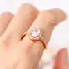 Anel de noivado de anéis de casamento para mulheres oval de cristal moissanita promessa rosa dourado rosa casamento noivo jóias acessórios wynn22