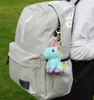 Fashion Cartoon Candy Colors Plush Unicorn Doll Keychain Cute Ladies Bag Men Car Key Ring Student Bags Luggage Pendant