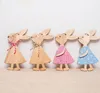 Easter Party Favors Wooden Decorations Pendant DIY Carved Wooden Rabbit Hanging Pendants Ornaments Creative Craft JXW822