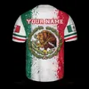 Mexico Half Customize Your Name Baseball Jersey Shirt 3D Printed Men s Casual s hip hop Tops 220706