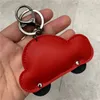 PU cuir voiture pendentif porte-clés bagues bijoux marron fleur rouge animal porte-clés chaînes breloques porte-clés mignon sac bibelots accessoires de mode pour femmes hommes cadeaux