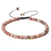 Fios frisados 4mm natural ágata pedra trançado pulseira para mulheres mini contas energia pulsera moda meditação energia yoga277y