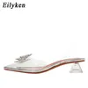 Eilyken taille 34-45 été papillon-noeud femmes pompes mode étrange style transparent femme talon chaussures sandales de mariageloktjhpoej