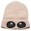 Велосипедные шапки маскируются с двойным использованием утолщенной зимней вязаной шляпной шляпной шляпки лыжная шапка с съемными очками для женщин
