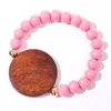 Boisé Perle Bracelet Bijoux Solide Perlé À La Main Bracelet Bracelets Chaîne Élastique Bracelet Bracelet Porte-clés Cadeaux Pendentif Sac Accessoires B7970