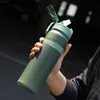 6 Farben tragbares Tritan -Material Wasser mit Stroh Outdoor Sport Fitness trinken dauerhafte Plastikflasche