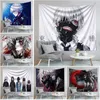 Tokyo Ghoul Arazzo Stampa Anime Appeso a parete Decorazione della casa Arredamento della camera Coperta da viaggio Tappetino da spiaggia da campeggio 220609