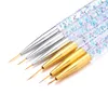 Щетки для ногтей 3pcs/set acryl french stripe rat line pick pen 3d кончики маникур тонкий рисунок УФ -гель инструменты