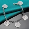 925 Sterling Silver Five Round Grain Bracelet Chain For Women Fashion Charm Wedding Engagement Party Jewelry