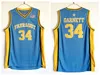 Hombres Farragut Kevin Garnett High School Basketball Jerseys 34 Moive Color azul Camisa transpirable para fanáticos del deporte Pure Cotton University Top / Alta calidad en venta