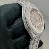 Big Moissanite Stones Pass Test Çiçek Çöp Çöp Otomatik En Kaliteli Erkekler Lüks Full Buzlu Çıkış Safir Pırlanta Saatleri