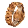 Avanadores de pulso Mulheres luxuosas de madeira assistem sólida zebra ebony Red Sandalwood Vintage Casual Casual Full Wood Quartz Wristwatch Male Relloj de Maderawrist