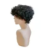 Pixie Cut Shark Kısa Kıvırcık İnsan Saç Perukları Siyah Kadınlar Tam Makine Glueless Afro Kıvırcık Peruk