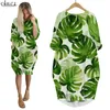 Abito da donna Bellissime piante hawaiane Stampato in 3D Gonna figlia allentata Manica lunga Tasca Abiti casual femminili Abito carino W220616