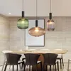 Hängslampor nordiska restaurangbelysning grå/grön/cognac glas modern hängande lampa sovrum vardagsrum kök suspension armatur beroende