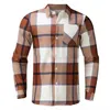 Мужские повседневные рубашки мужская рубашка 2022 Осенний клетчатый мужчина с длинным рукавом стили мужская куртка кардиган для топков Streetwearmen's Eldd22