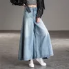 Baggy-Jeans, hohe Taille, Übergröße, Kleidung, ausgestellt, für große Damenhosen, Denim, weites Bein, Cargo 220324