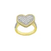 Big Heart Ring Full Micro Paved Iced Out Bling 5A Cubic Zirconia Hip Hop Baguette CZ Ring Delicate Punk Jewelry for Men Women